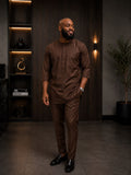 SELAH HERITAGE KAFTAN SET - BROWN