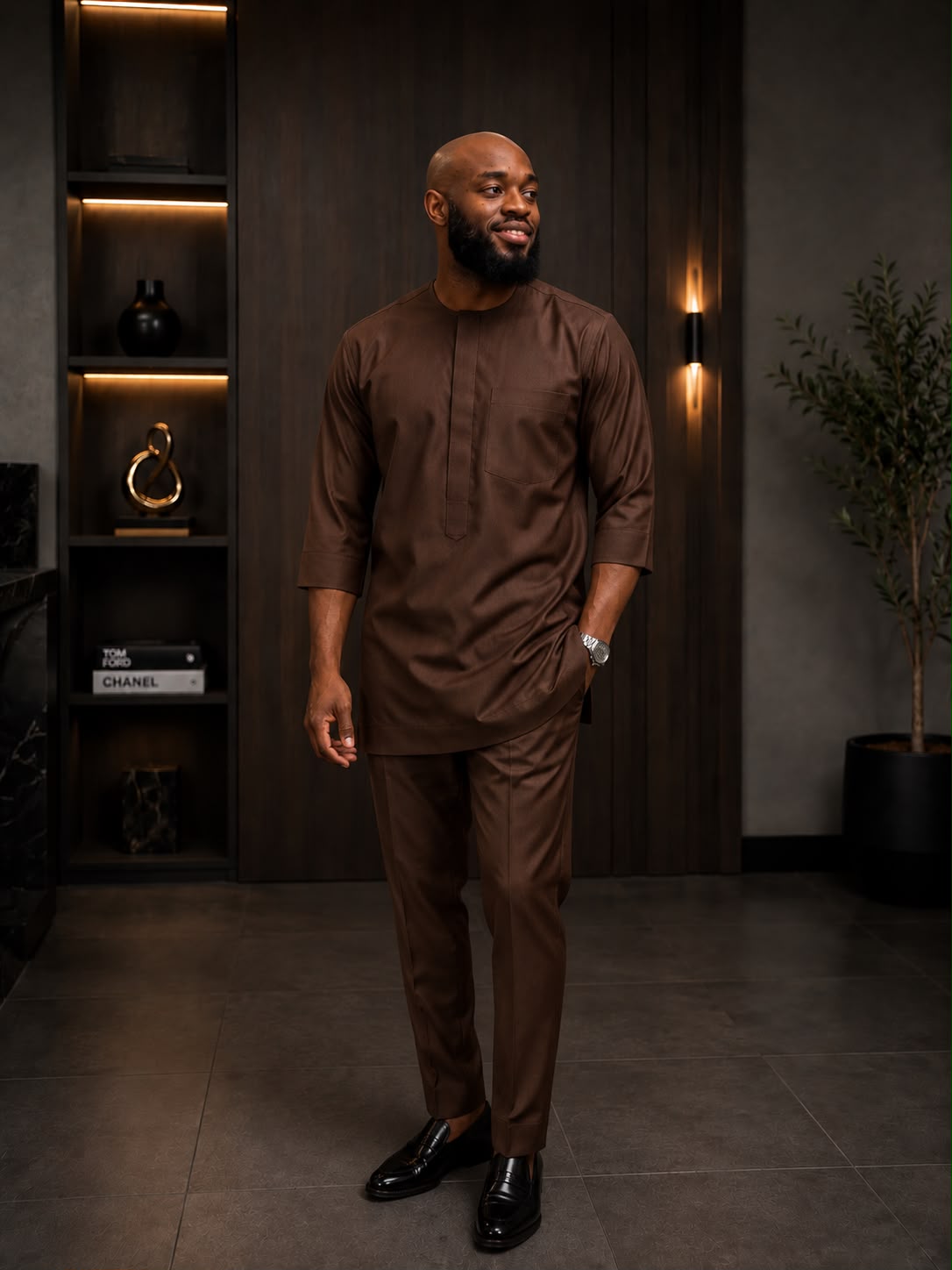 SELAH HERITAGE KAFTAN SET - BROWN