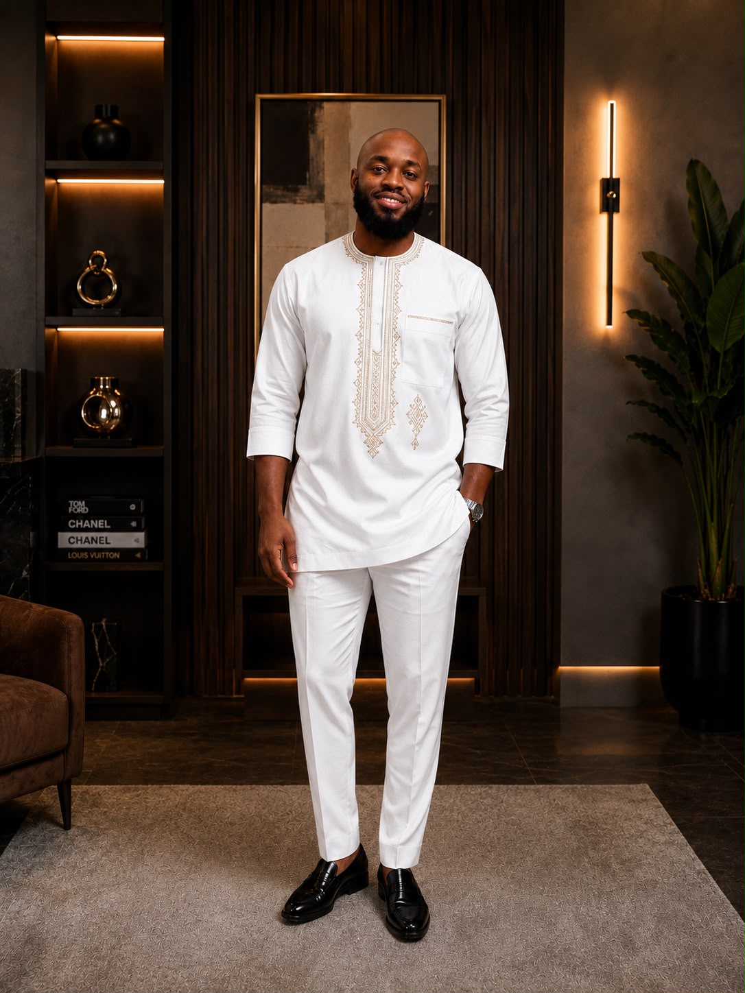 SELAH HERITAGE KAFTAN SET - WHITE